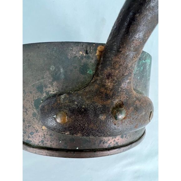 ANTIQUE COPPER 6.5” POT 19th Century France STAMPED 16 Cookware Rivets - Picture 2 of 8